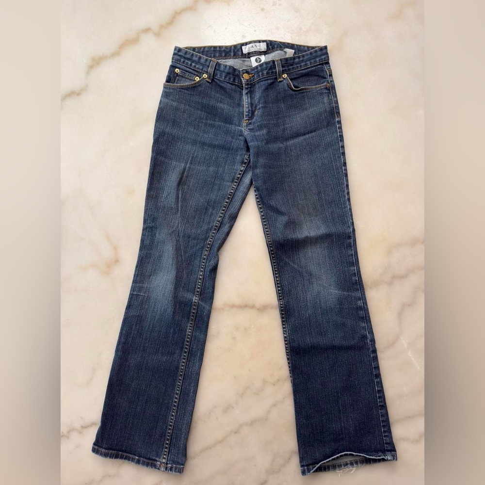 Armani Exchange J57 Ultra Low Rise Straight Leg Denim Jeans